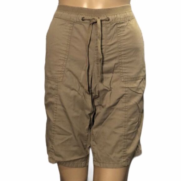 Old Navy Tan Drawstring Long Cargo Shorts S - Picture 1 of 8